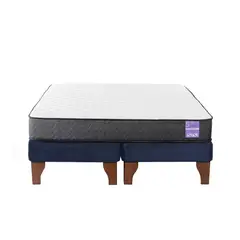 5 SUEÑO - Cama Europea King 180x200 cm Base Colchón Madera Azul