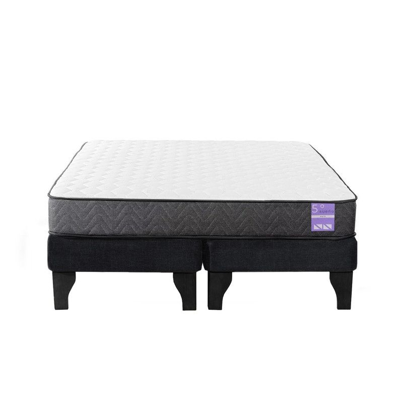 5 SUEÑO - Cama Europea King 180x200 cm Base Colchón Negro