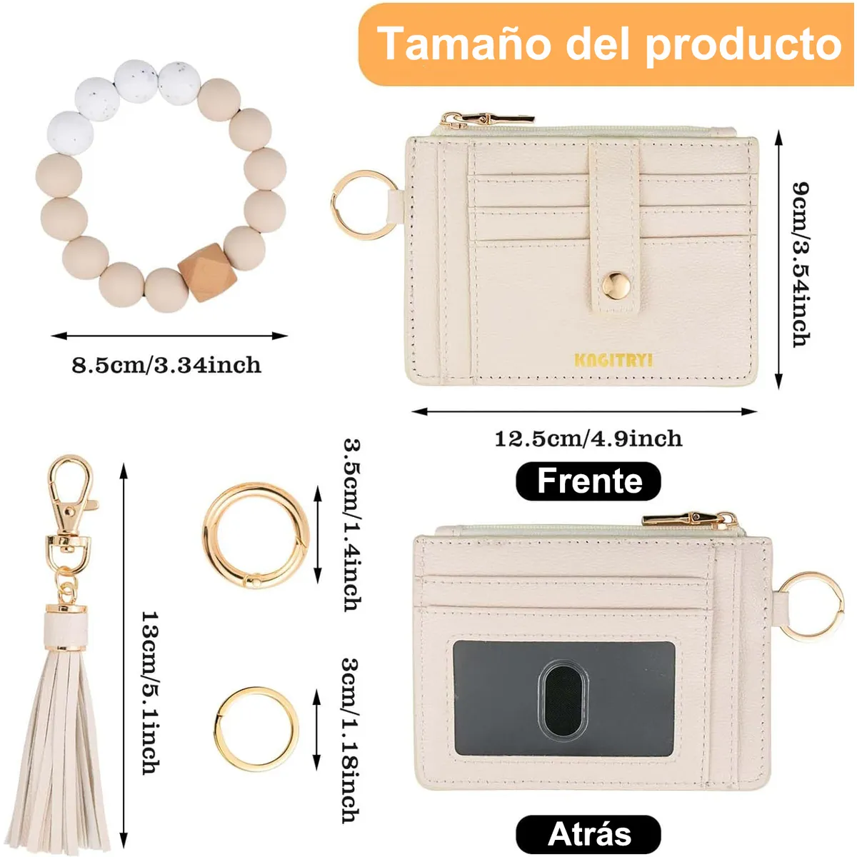 WELDMON - billetera mujerCartera llavero pulsera para mujer
