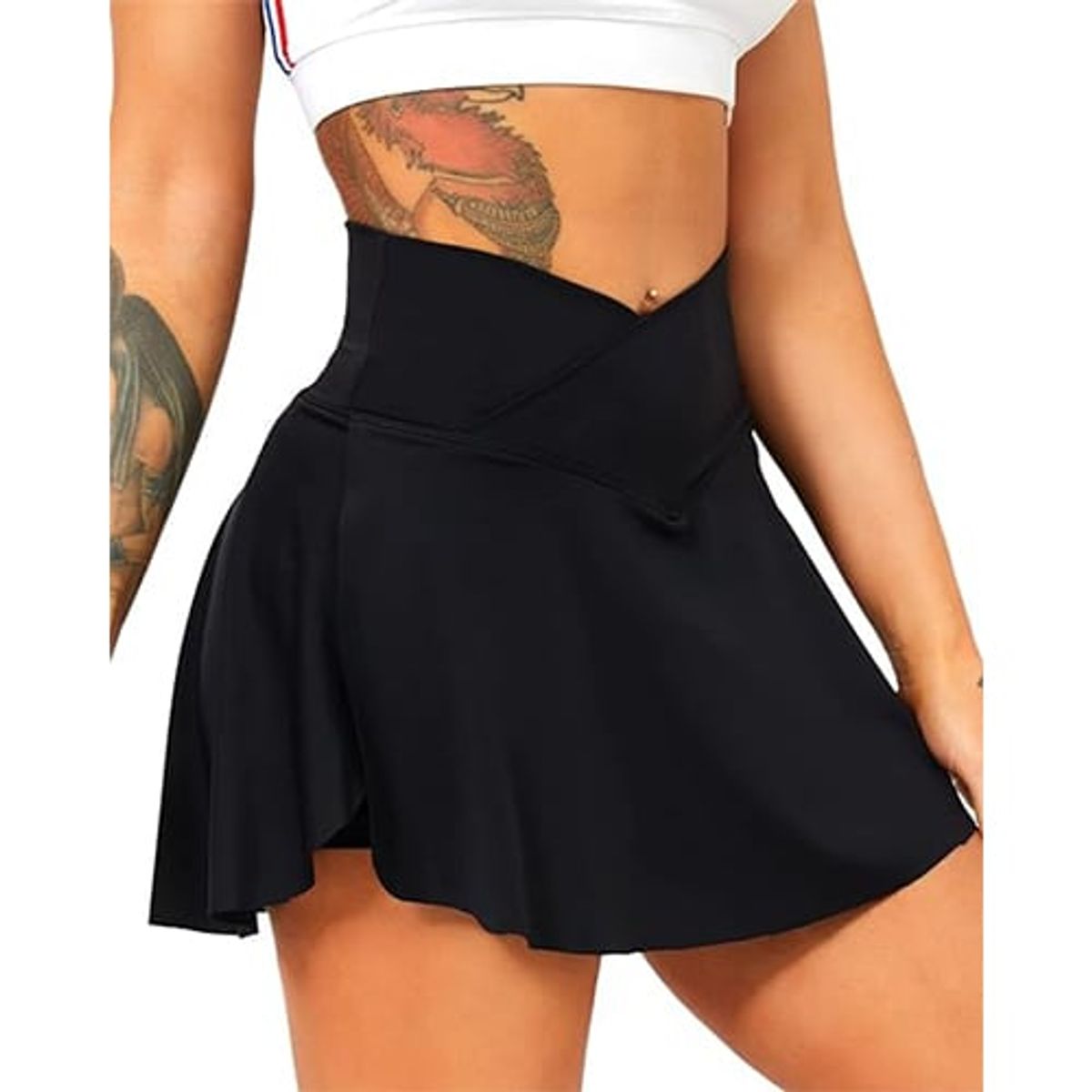 WELDMON - falda deportiva mujercortos cintura alta con bolsillos
