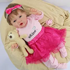 TIOZONEY - Muñeca bebe reborn vinilo de silicona juguetes para 55cm