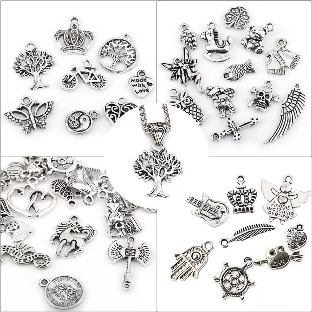 KUANGYE - Dijes Bisuteria Colgantes Insumos Joyería Joyas Collar Pulseras 100ud