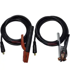 GENERICO - Porta Electrodo 3mts Tierra De 1.5mts Cable Flexible Macho 10-25