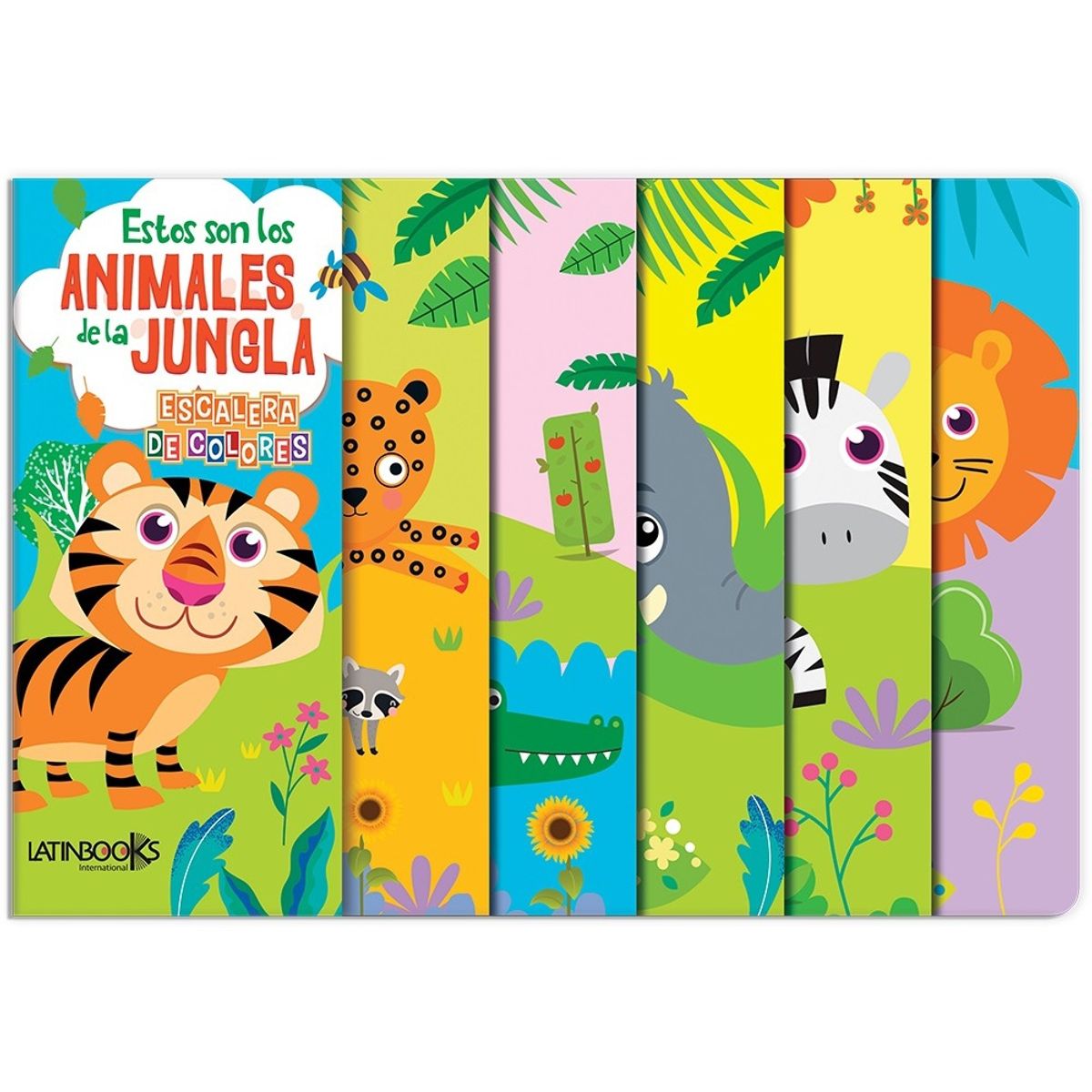 LATINBOOKS - Libro ESCALERA DE COLORES - ESTOS SON LOS ANIMALES DE LA JUNGLA