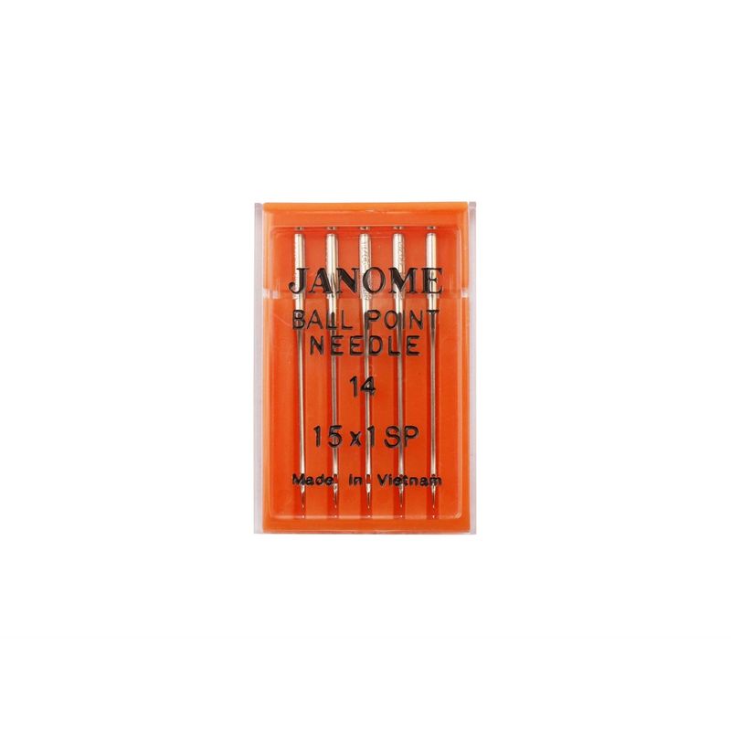 JANOME - Set de 6 cajas de agujas punta bola N°14 para máquinas de coser