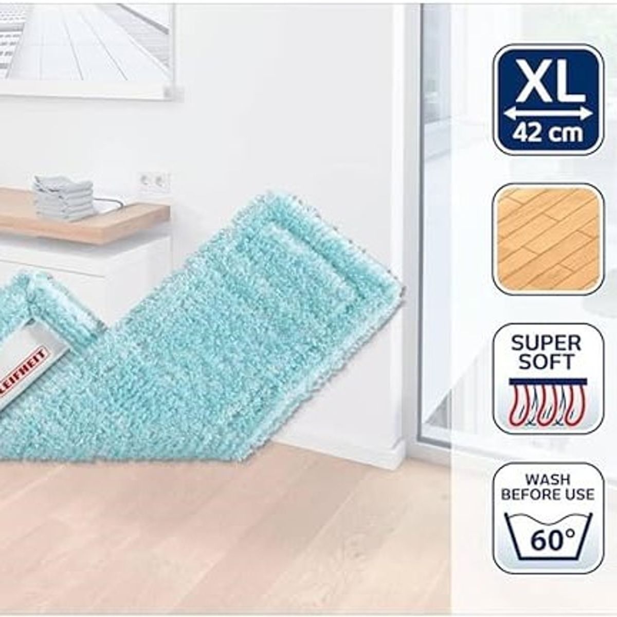 LEIFHEIT - Repuesto para pisos delicados de mopa plana 55045 y 55019