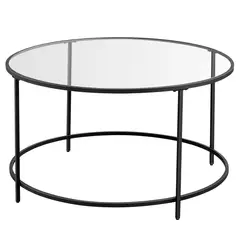 VASAGLE - Mesa de centro vidrio Black premium