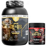 Proteina Zeus 1kg Cookies and Creams + Ares Ultra 450 mg cafeina.