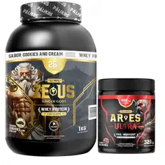 PALIKOS FITNESS - Proteina Zeus 1kg Cookies and Creams + Ares Ultra 450 mg cafeina.
