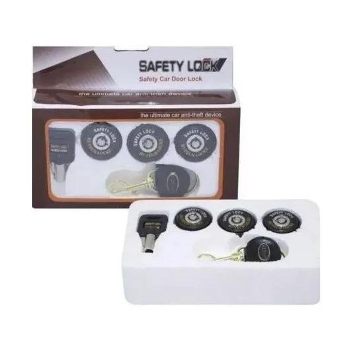 GENERICO - Chapa De Seguridad Universal Para Auto 3 Puertas