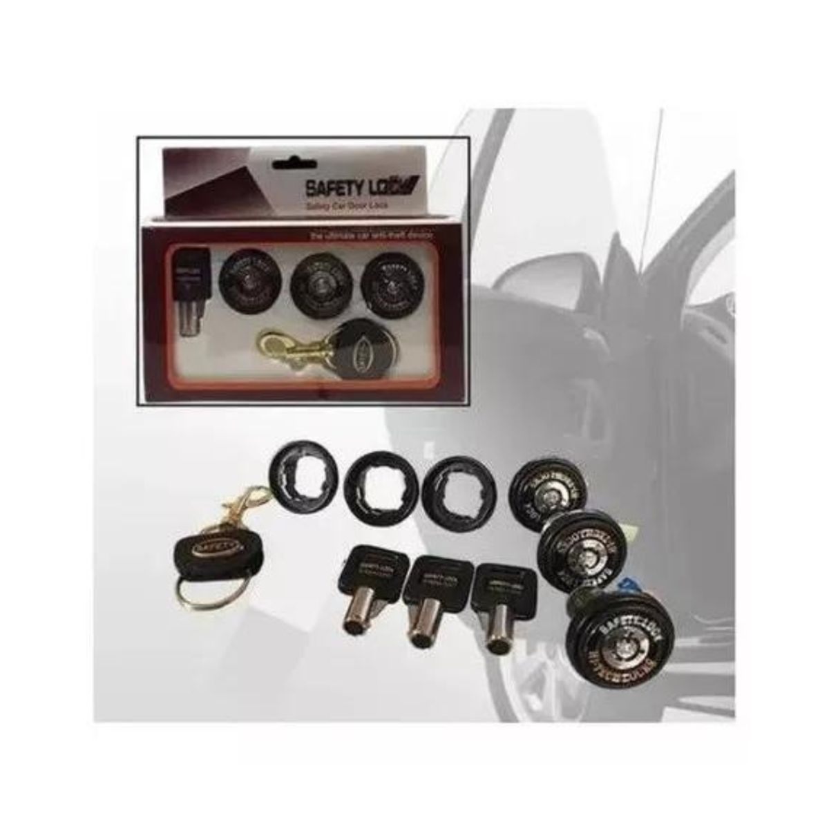 GENERICO - Chapa De Seguridad Universal Para Auto 3 Puertas