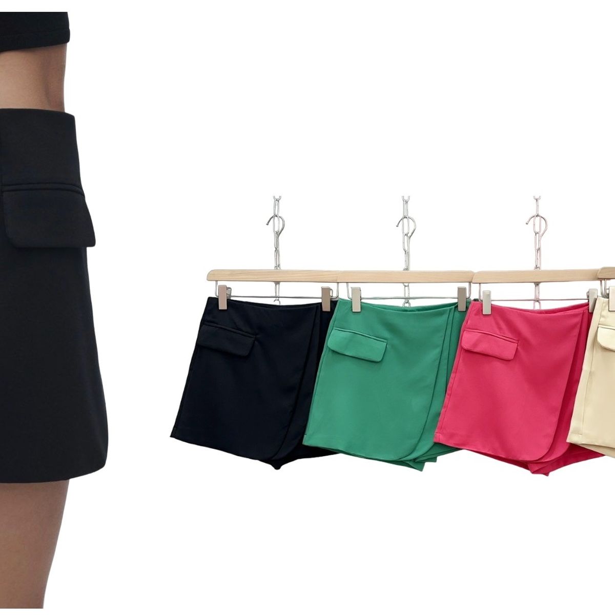 GARSIL - Mini Falda Short Para Mujer - Cierre Lateral - Tiro Alto