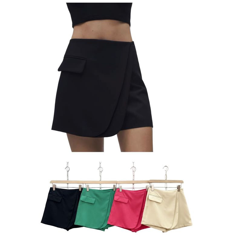 GARSIL - Mini Falda Short Para Mujer - Cierre Lateral - Tiro Alto