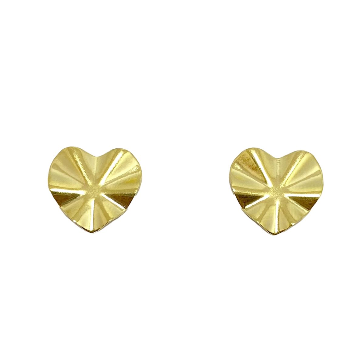 COGGIOLA - Aros Corazón Plisado Enchapado Oro 18K