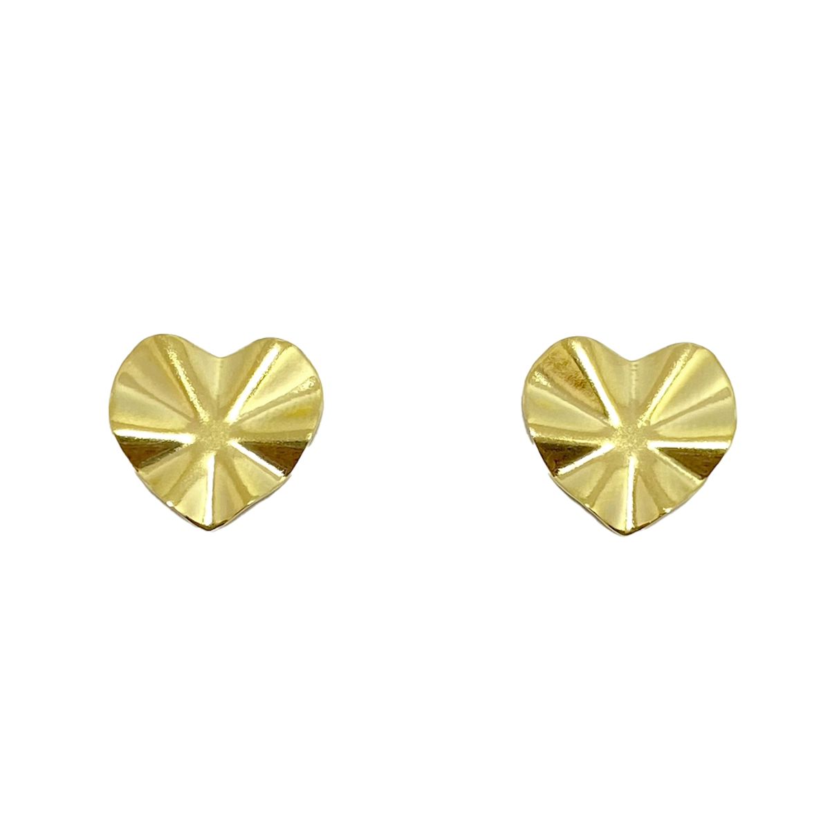 COGGIOLA - Aros Corazón Plisado Enchapado Oro 18K