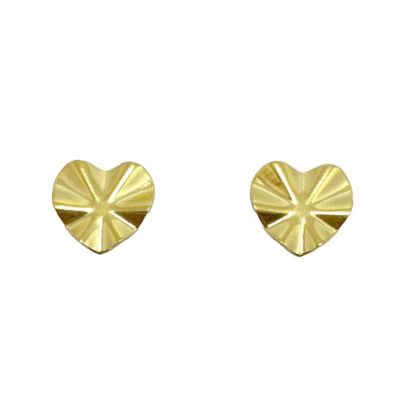 ANDREA COGGIOLA JOYAS - Aros Corazón Plisado Enchapado Oro 18K