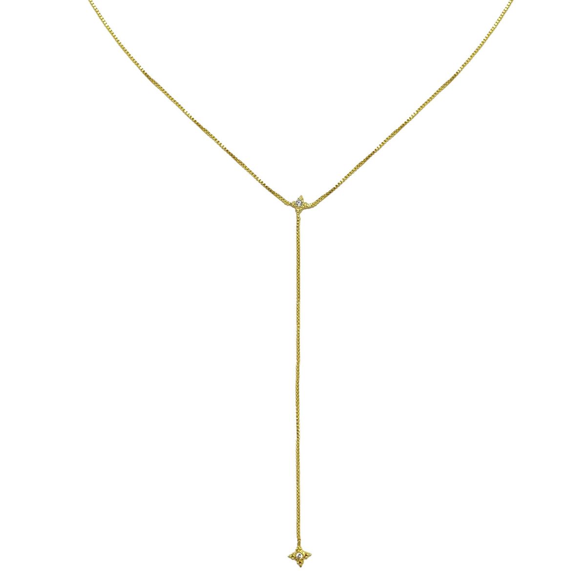 COGGIOLA - Collar Estrella Fugaz Cadena Veneciana Enchapado Oro 18K