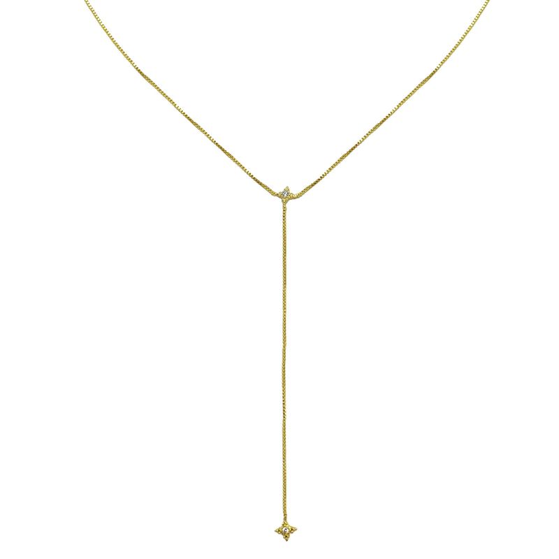 ANDREA COGGIOLA JOYAS - Collar Estrella Fugaz Cadena Veneciana Enchapado Oro 18K