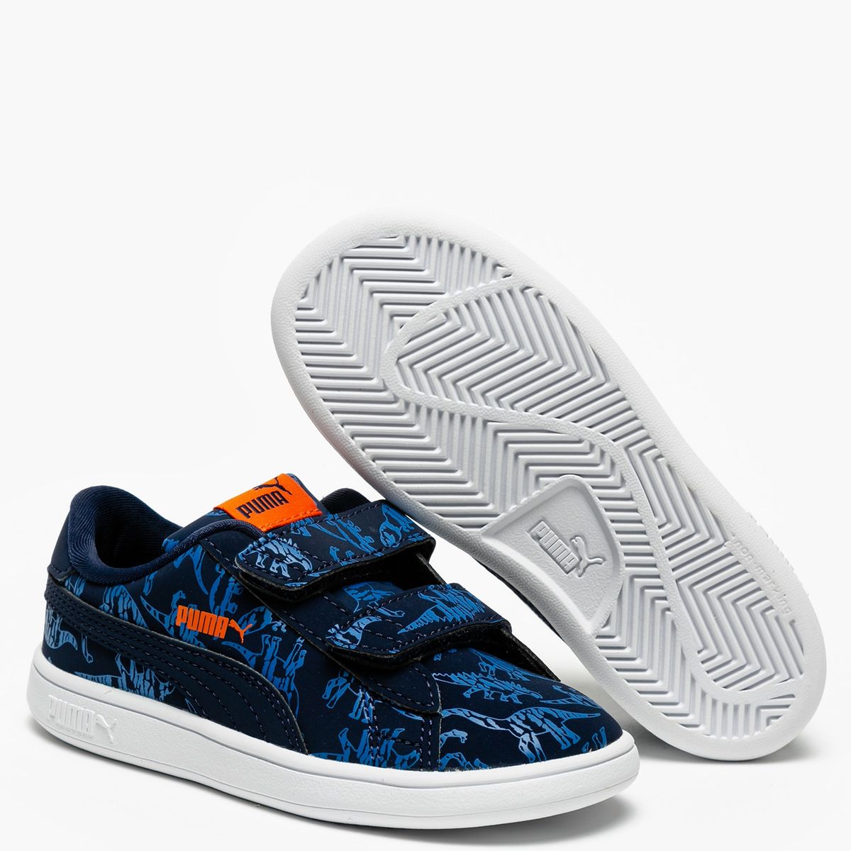 PUMA - Smash Archeo Inf Zapatilla Urbana Niño Azul