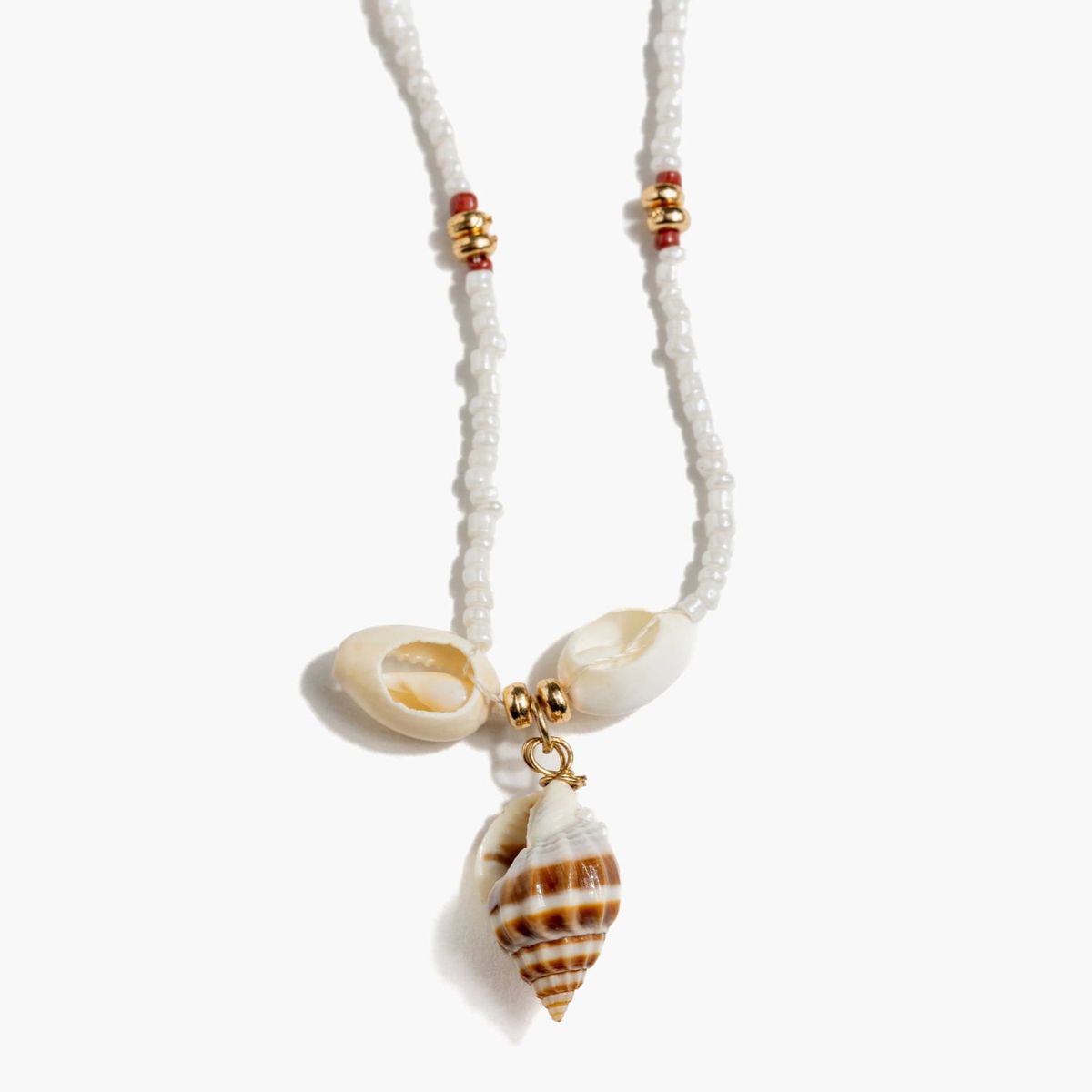 LOUNGE - Collar Mujer Mostacillas Y Conchitas Blanco