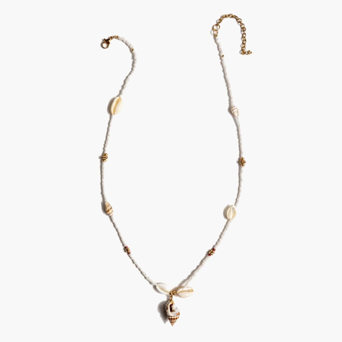 LOUNGE - Collar Mujer Mostacillas Y Conchitas Blanco