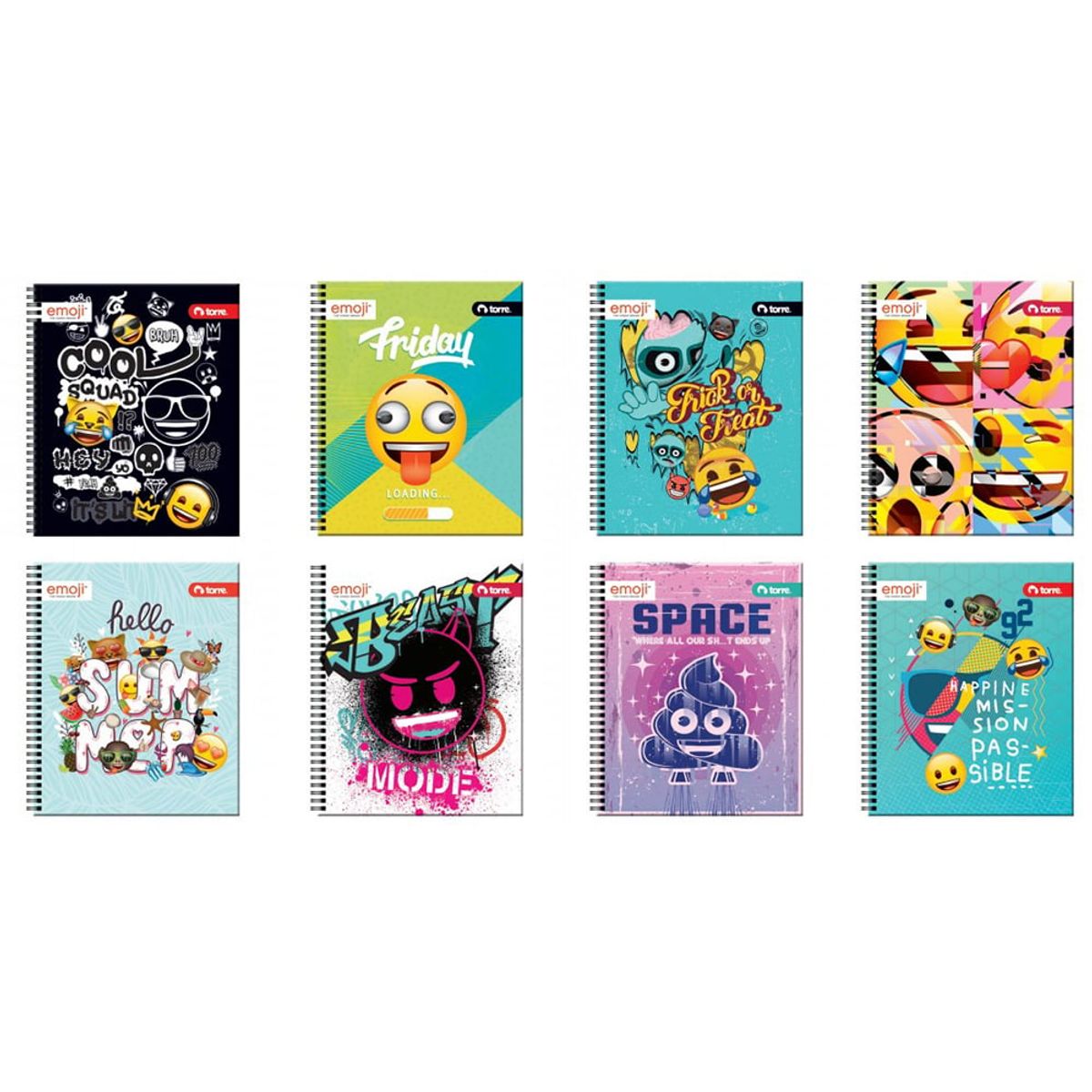 TORRE - Pack cuadernos universitarios Torre Clásico Emoji 100H x10ud