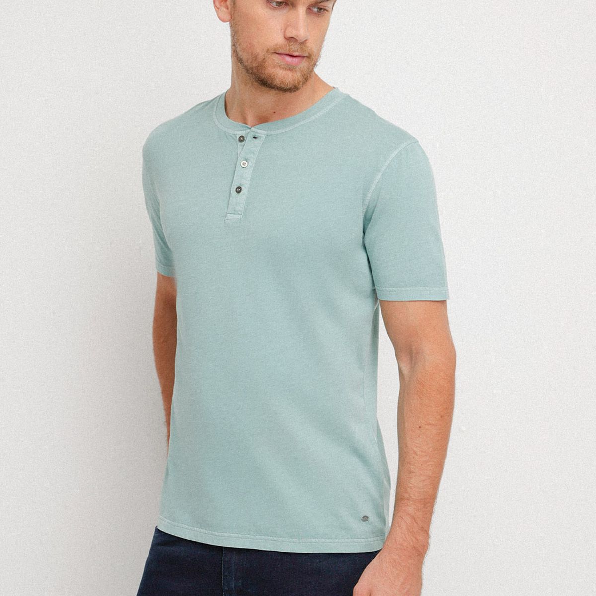 TRIAL - Polera hombre Casual Slim Fit Melchor Algodón Verde agua