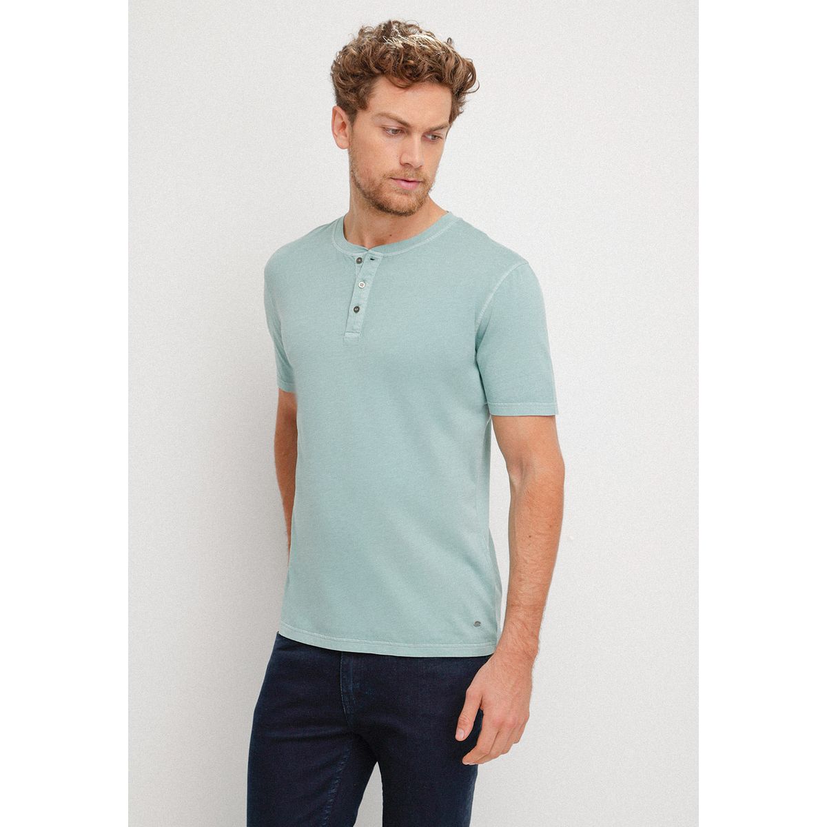 TRIAL - Polera hombre Casual Slim Fit Melchor Algodón Verde agua