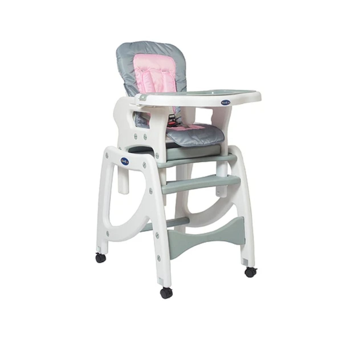 KIDSCOOL - Silla De Comer 3 En 1 Gris/ Rosa