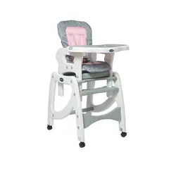 KIDSCOOL - SILLA DE COMER 3 EN 1 GRIS/ROSA - - 8602-GRPK