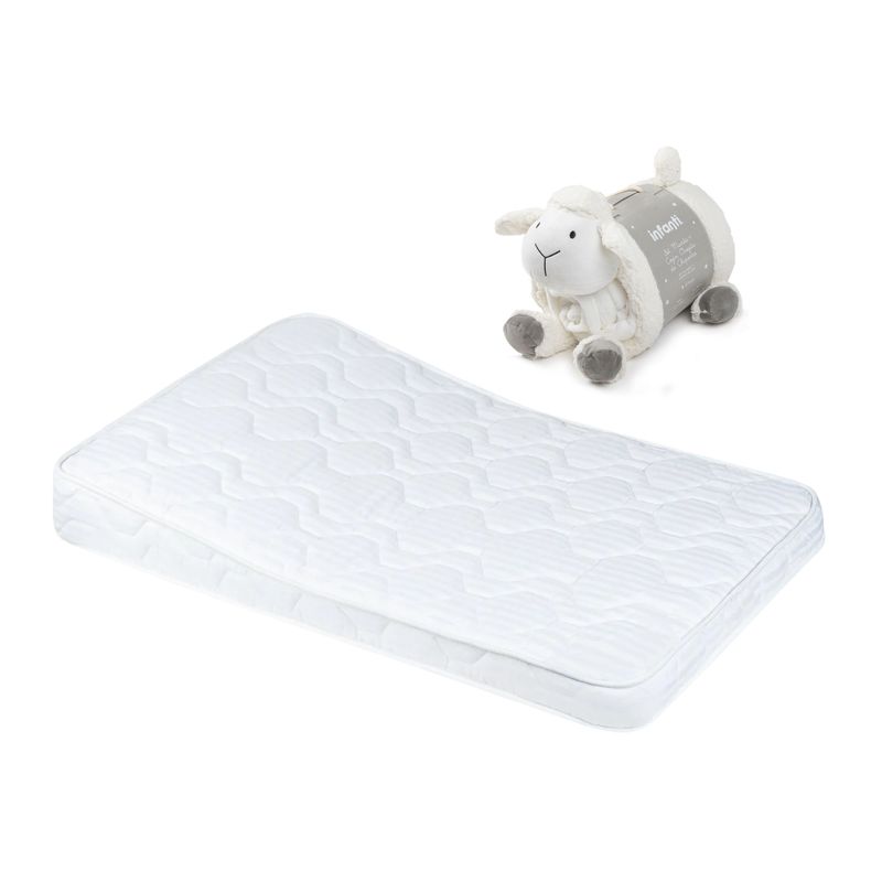 INFANTI - Colchón Espuma Anti-Reflujo 107x67cm mas manta oveja