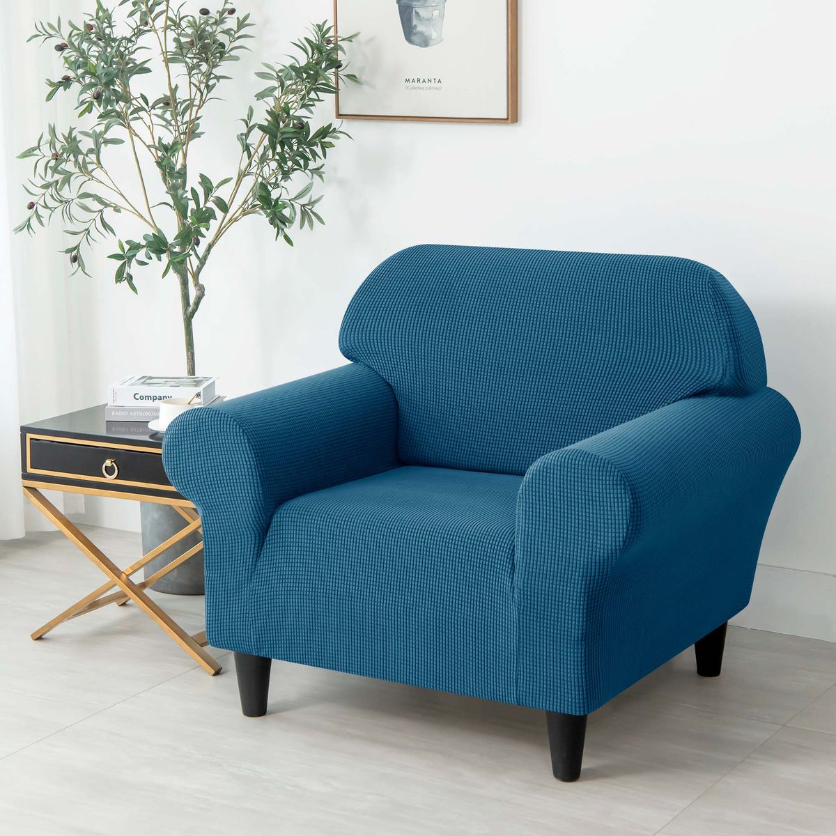 PALERMO - Funda protectora sofa 1 cuerpo azul