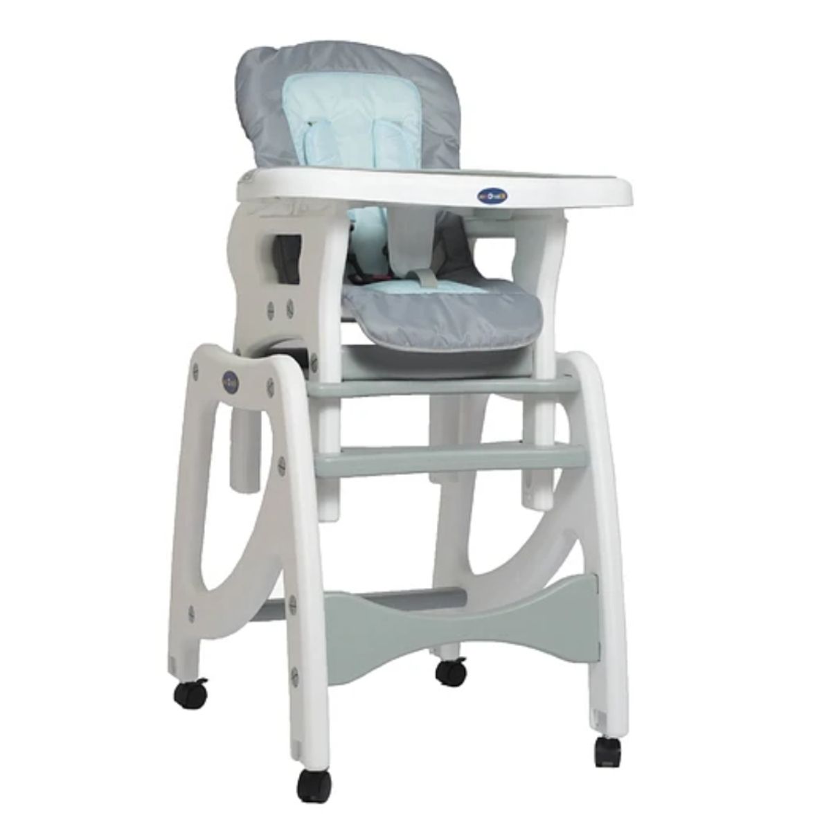 KIDSCOOL - Silla De Comer 3 En 1 Celeste/Gris