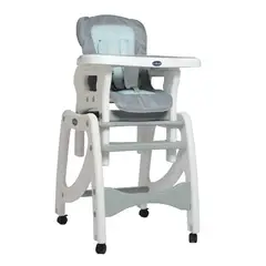 KIDSCOOL - SILLA DE COMER 3 EN 1 GRIS/CELESTE - - 8602-GRBL