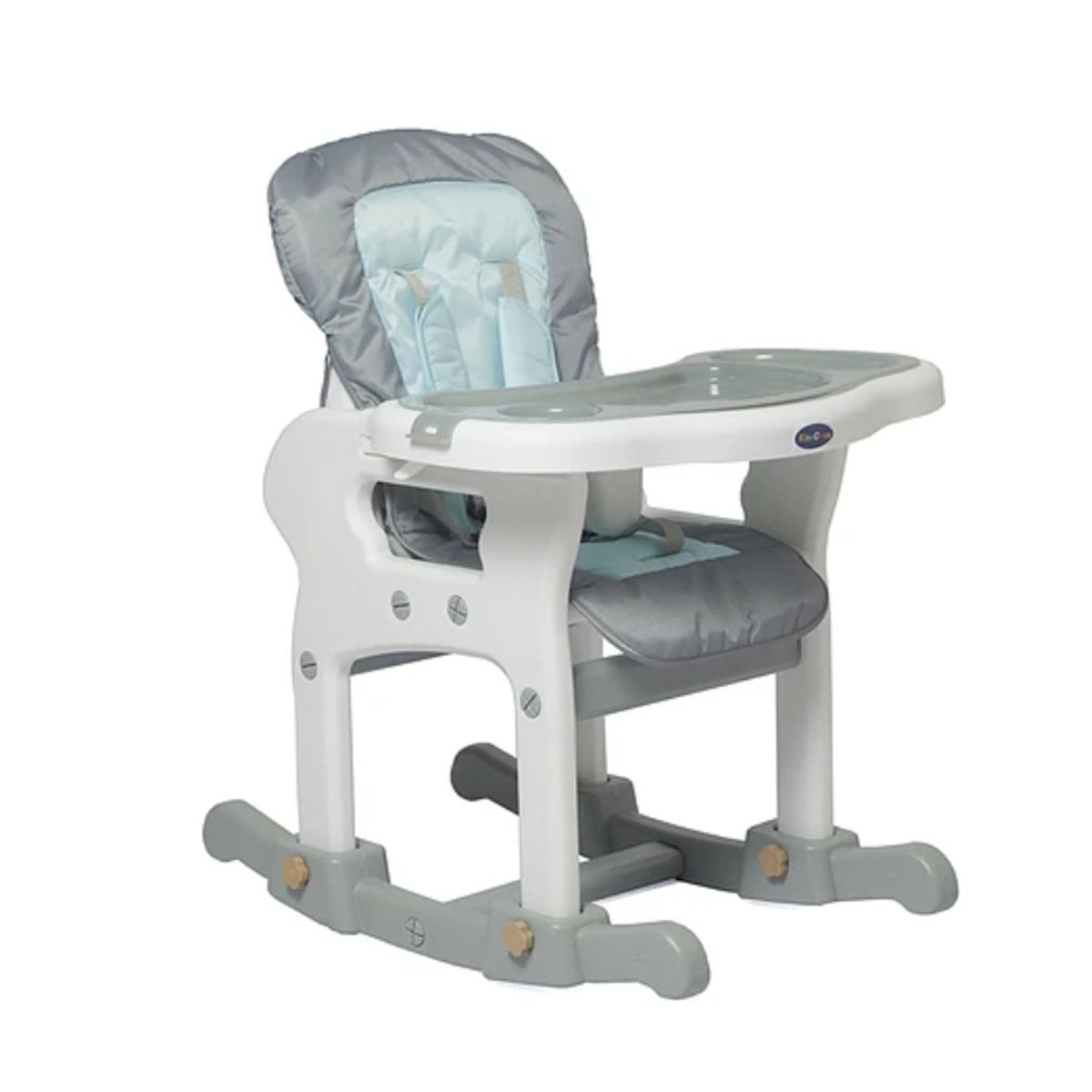 KIDSCOOL - Silla De Comer 3 En 1 Celeste/Gris