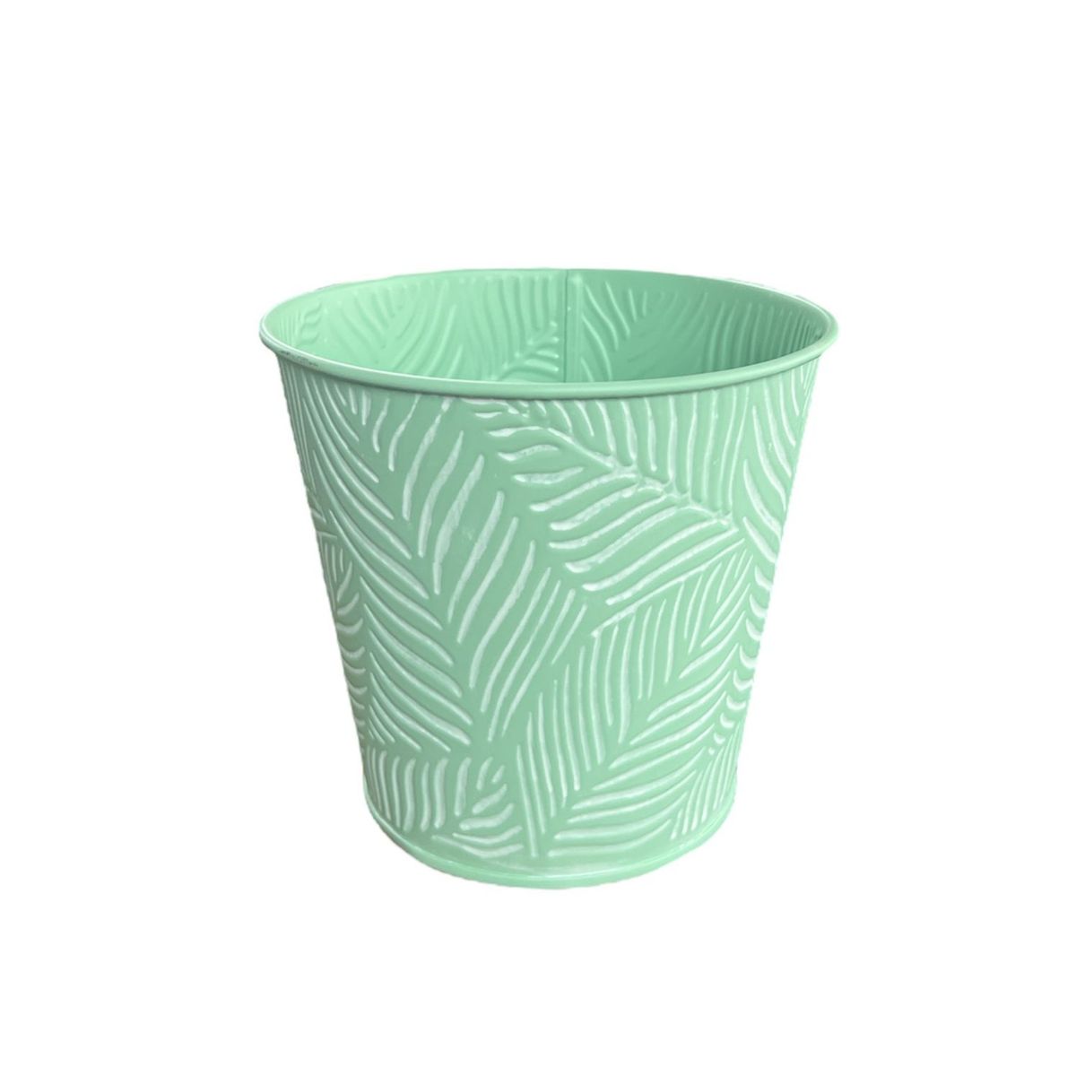 OEM - Macetero De Metal Canasto Maceta Balde Diseño Hoja 15x15cm V