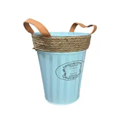 OEM - Macetero De Metal Canasto Maceta Balde Diseño Jardin 18x15cm A