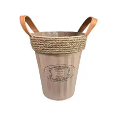 OEM - Macetero De Metal Canasto Maceta Balde Diseño Jardin 18x15cm M