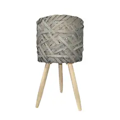 OEM - Macetero De Bambu Fibras Rustico Porta Maceta Madera Grande B