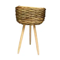 OEM - Macetero De Mimbre Porta Maceta Rustica Rattan