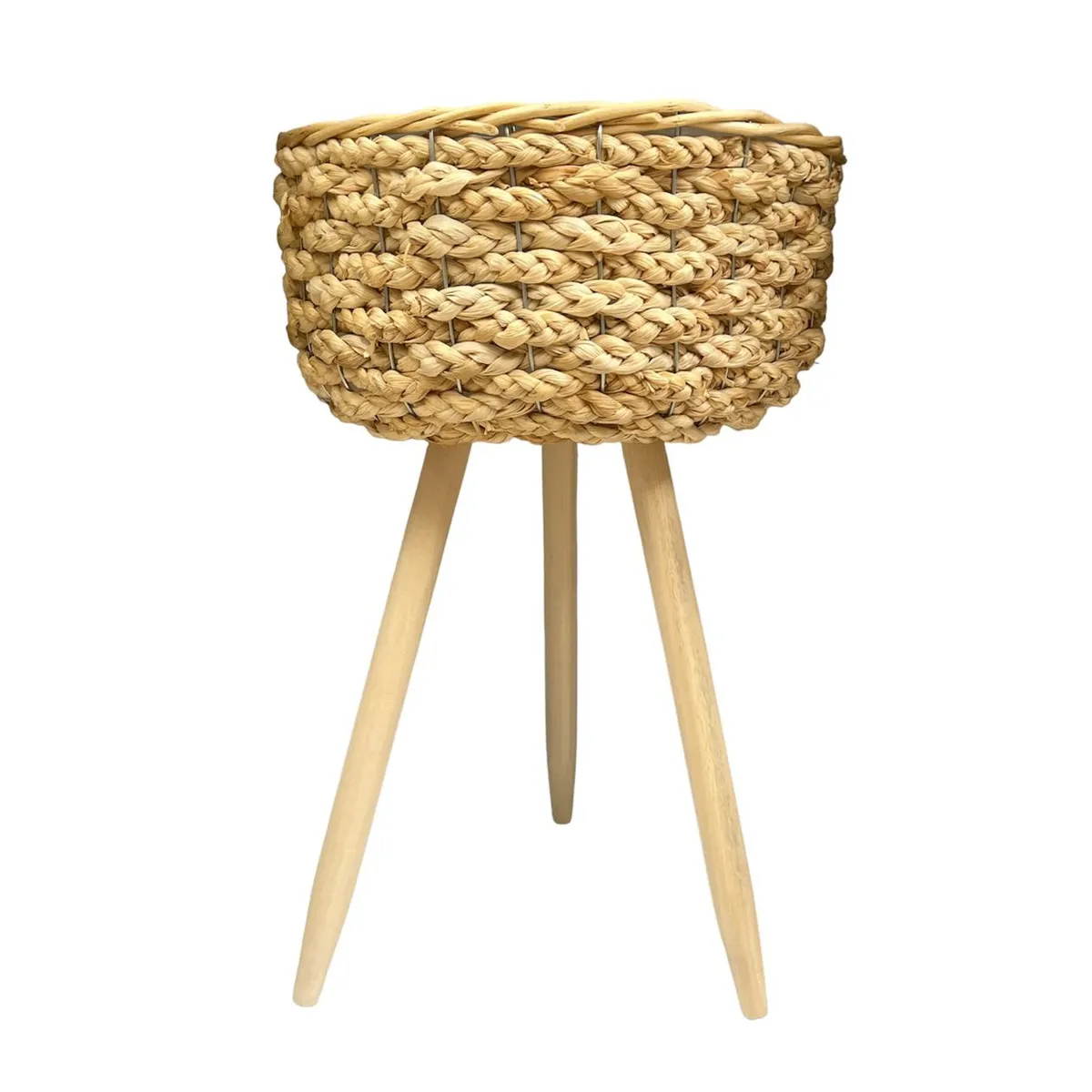 OEM - Macetero De Mimbre Porta Maceta Rustica Trenzas