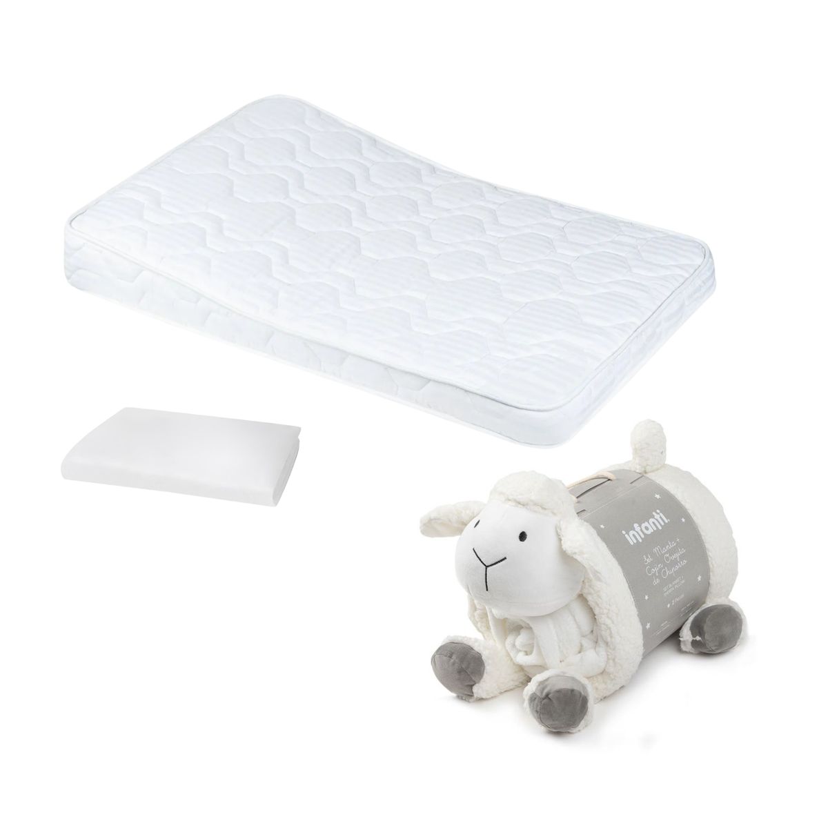 INFANTI - Colchón Snooze Anti-Reflujo Protector 107x67cm Manta Oveja