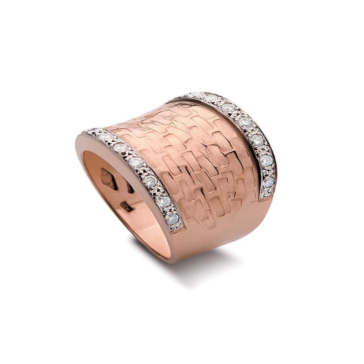 JB JOYAS BARON - Anillo de Oro Rosado 18kt Modelo Vetuz con 16 Diamantes Corte Brillante 2pts