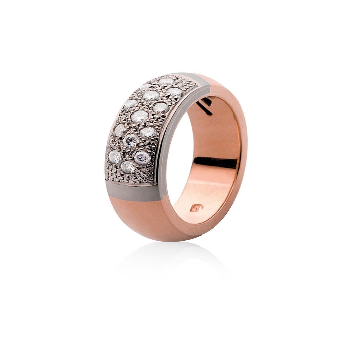 JB JOYAS BARON - Anillo de Oro Rosado 18kt Modelo Etra con 13 Diamantes Corte Brillante de 2pts