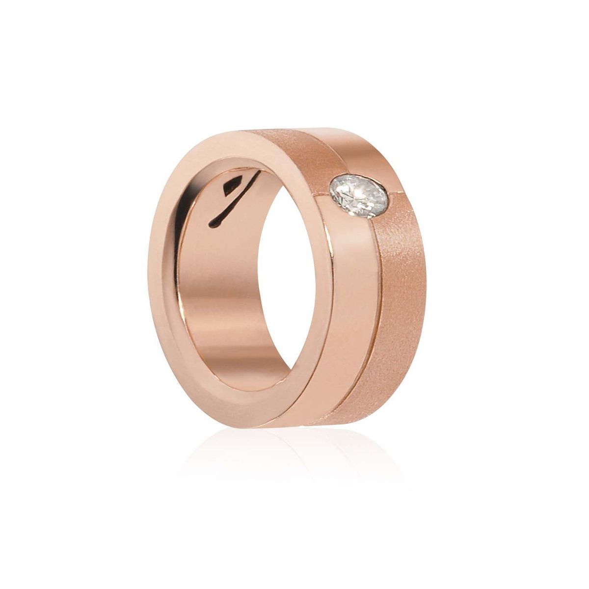 JB JOYAS BARON - Anillo de Oro Rosado 18kt Modelo Furt con 01 Diamante Corte Brillante Solitario 5pts
