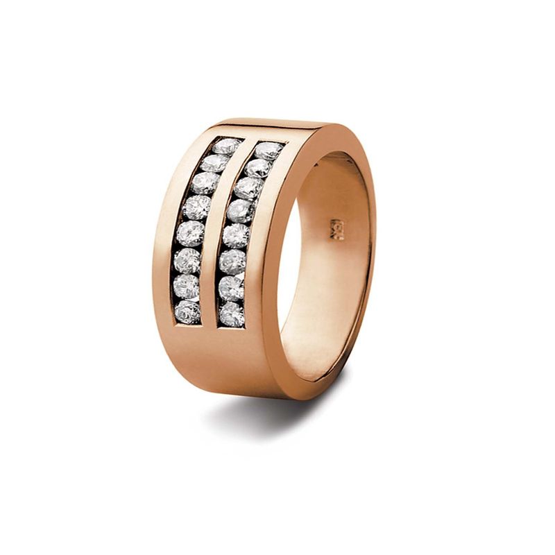JB JOYAS BARON - Anillo de Oro Rosado 18kt Modelo Perfeccion con 16 Diamantes Corte Brillante de 3pts