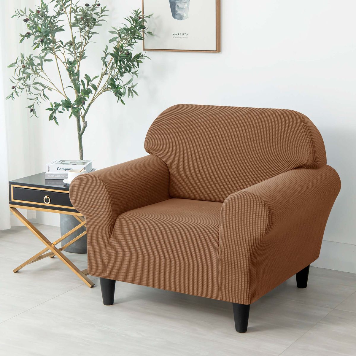 PALERMO - Funda protectora sofa 1 cuerpo cafe