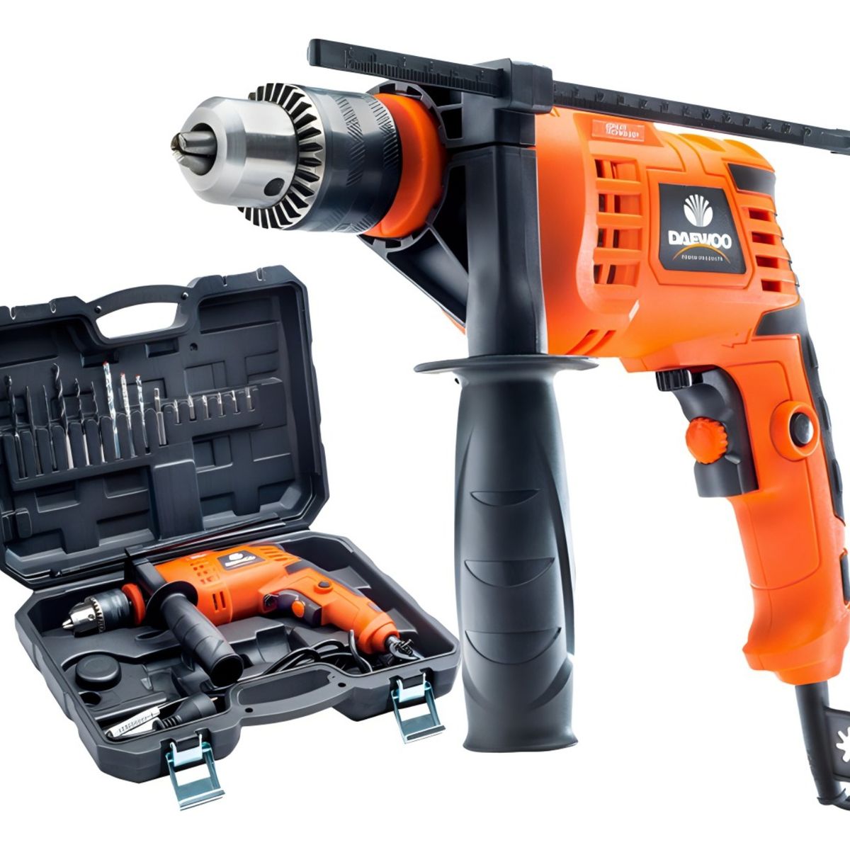 DAEWOO - Kit Esmeril Angular 750w  Taladro Percutor 550w accesorios