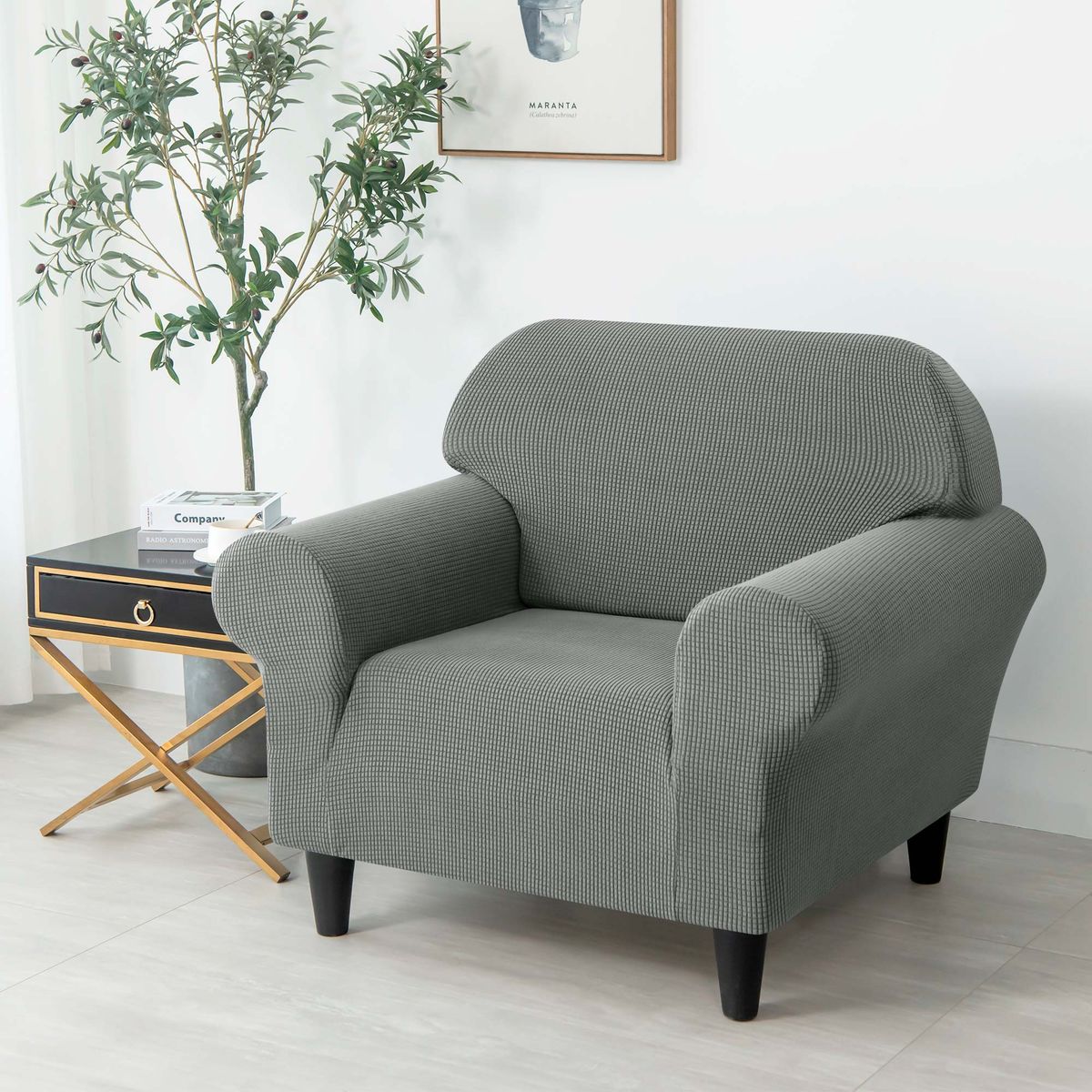 PALERMO - Funda protectora sofa 1 cuerpo gris