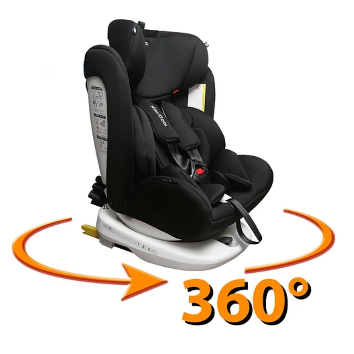 KIDSCOOL - Silla De Auto Giro 360° Negro 4 Etapas